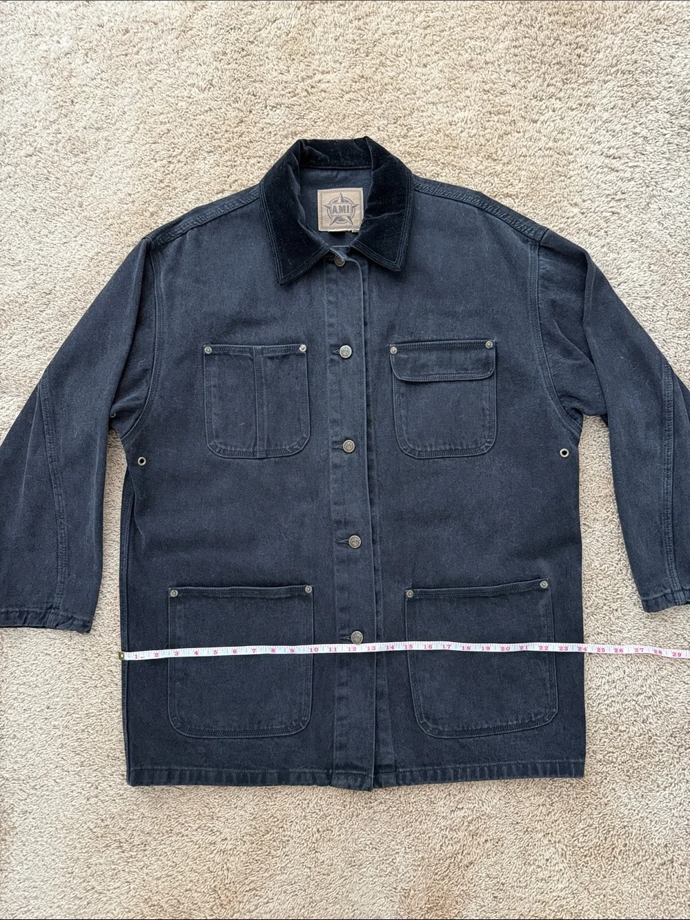 Vintage AMI Men's Black Cotton Field Jacket // M // Y2K - Picture 8 of 15